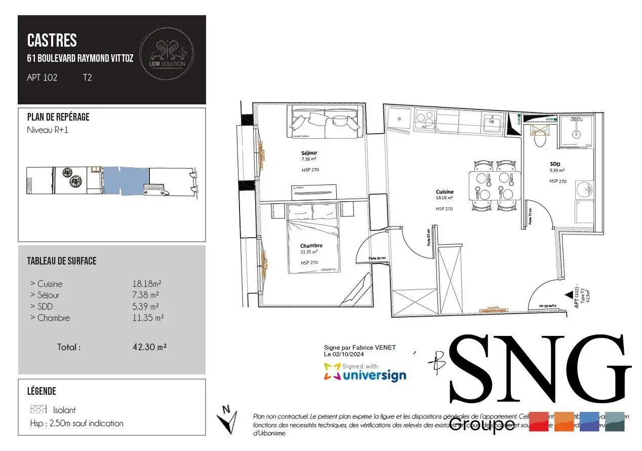 Appartement à louer, 42m², Castres