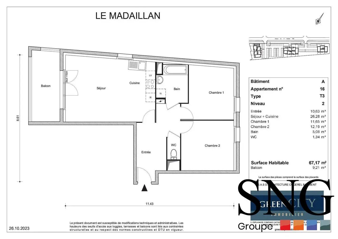 Appartement à louer, 67m², Montataire