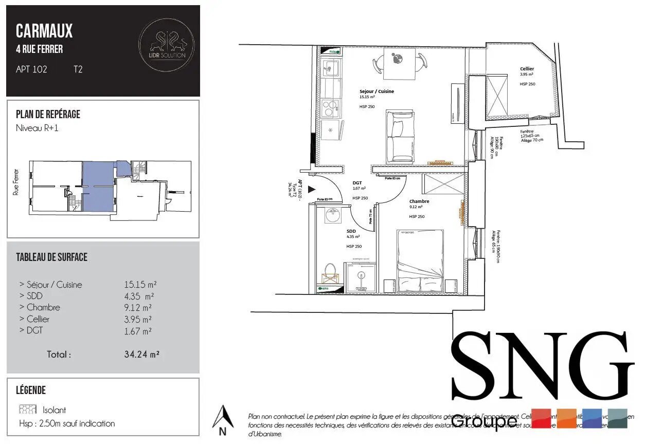 Appartement à louer, 34m², Carmaux