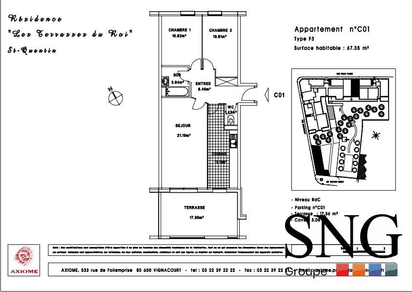 Appartement à louer, 67m², Saint-Quentin