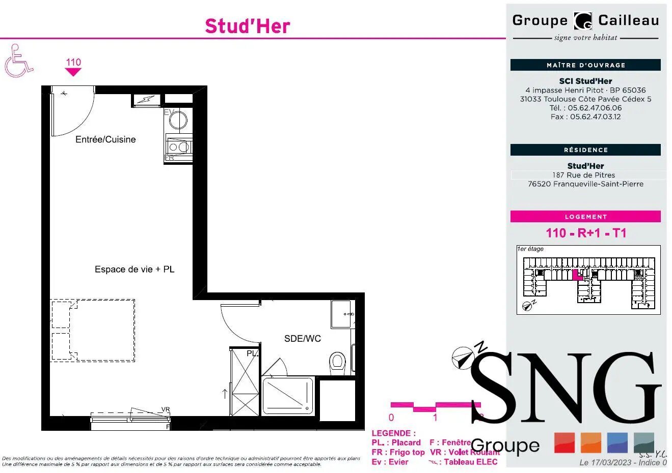 Appartement à louer, 18m², Franqueville-Saint-Pierre