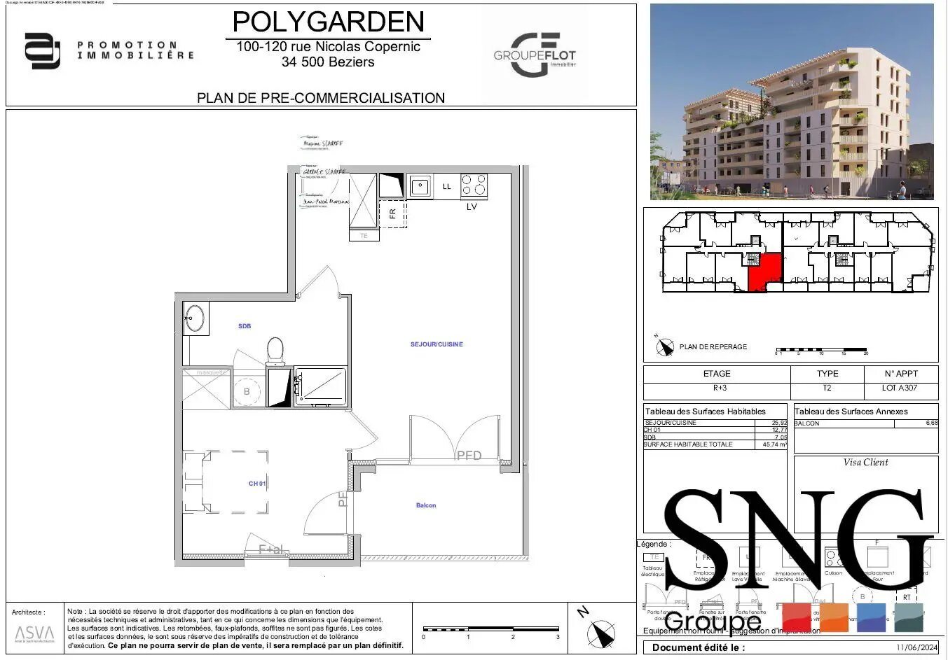 Appartement à louer, 45m², Béziers