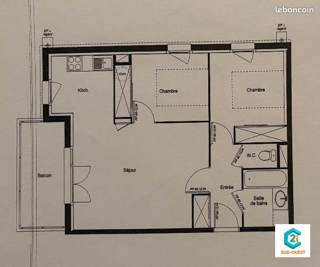 Appartement à vendre, 54m², Saint-Gaudens