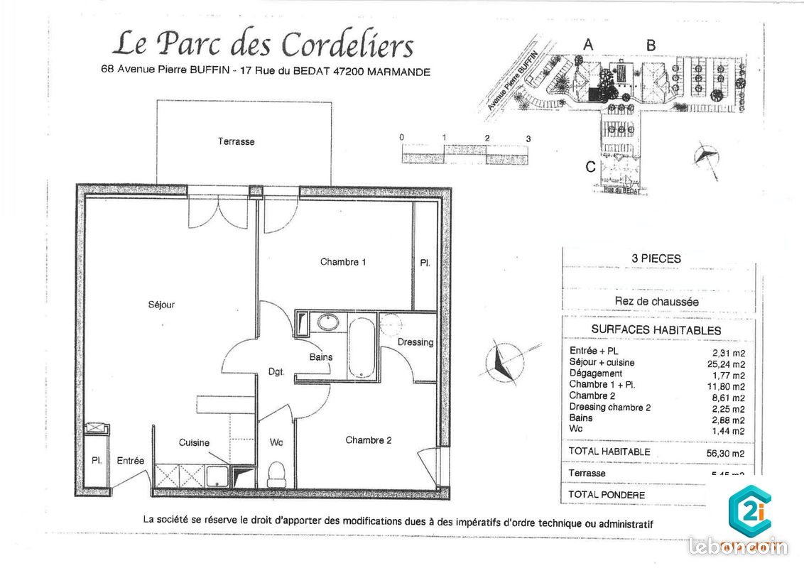 Appartement à vendre, 56m², Marmande