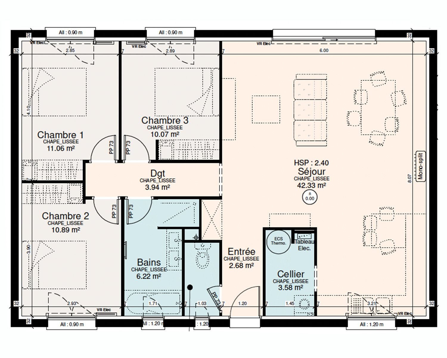Maison à vendre, 92m², Villeneuve-lès-Bouloc