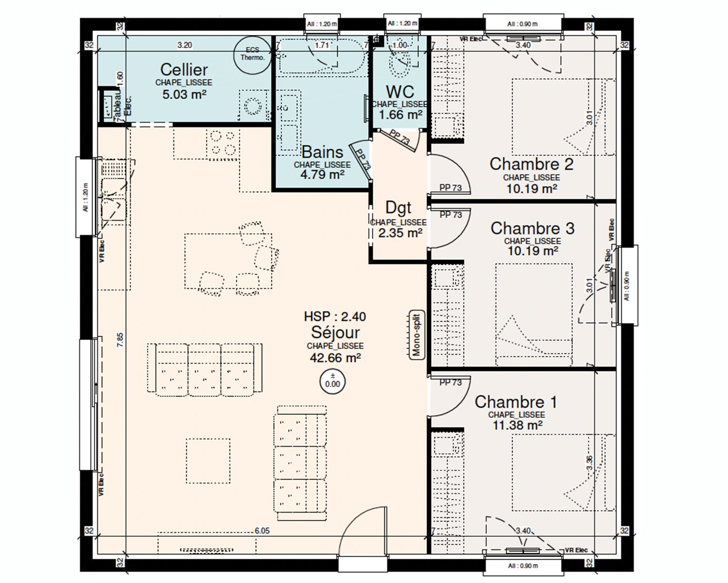 Maison à vendre, 88m², Saint-Clar-de-Rivière