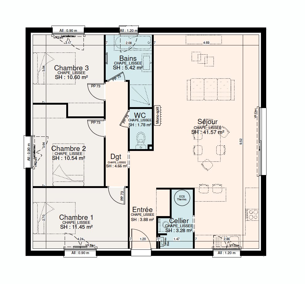 Maison à vendre, 93m², Saint-Étienne-de-Tulmont