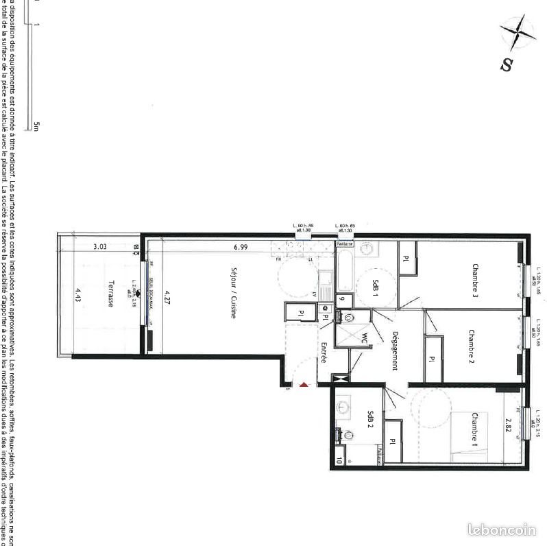 Appartement à louer, 85m², La Garde