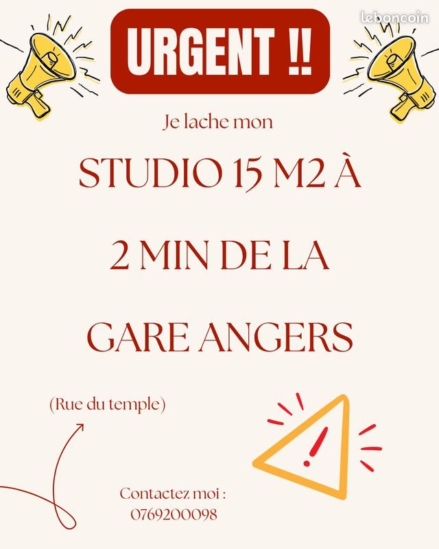 Appartement à louer, 15m², Angers