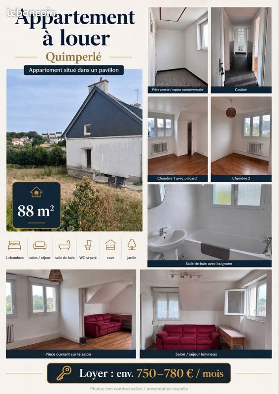 Appartement à louer, 88m², Quimperlé