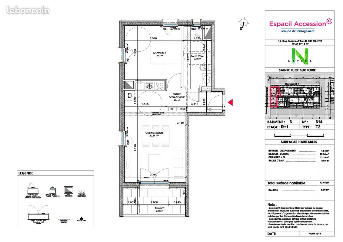Appartement à vendre, 43m², Sainte-Luce-sur-Loire