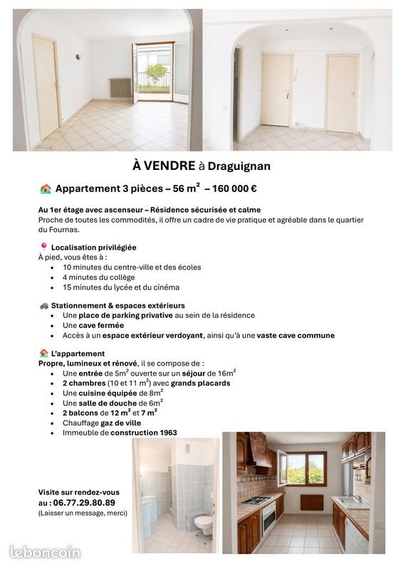 Appartement à vendre, 56m², Draguignan