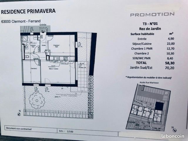 Appartement à louer, 58m², Clermont-Ferrand