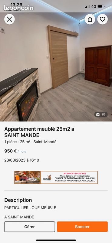 Appartement à louer, 25m², Saint-Mandé
