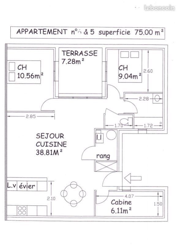 Appartement à louer, 75m², Agde (Cap d'Agde)