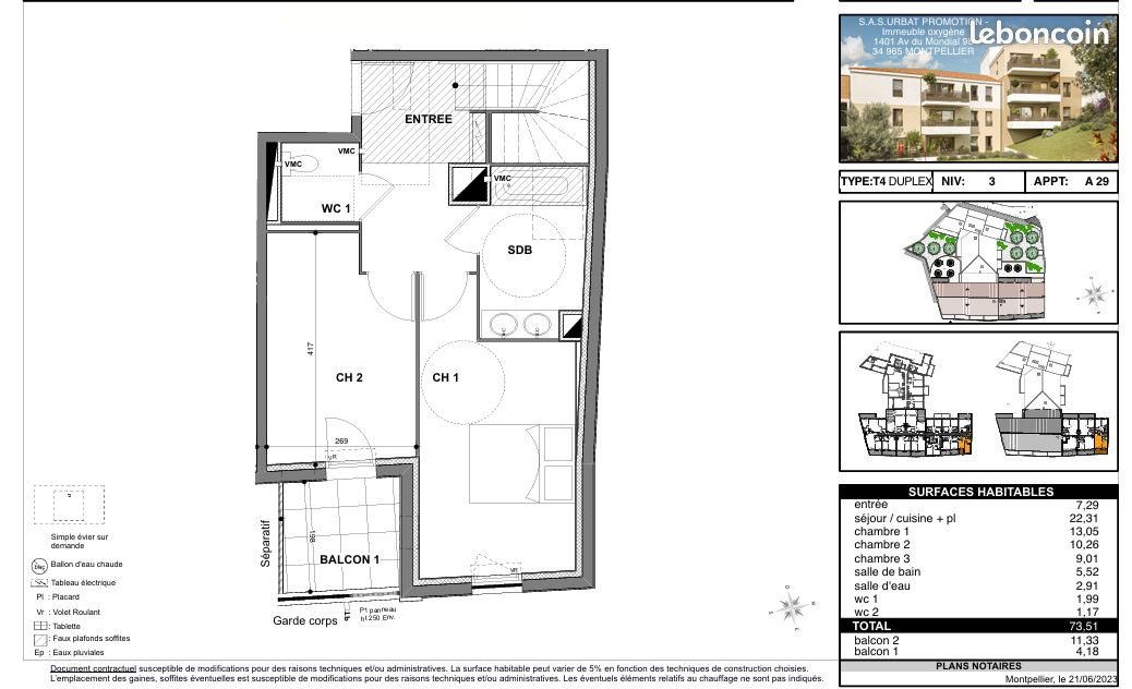 Appartement à louer, 73m², Nîmes