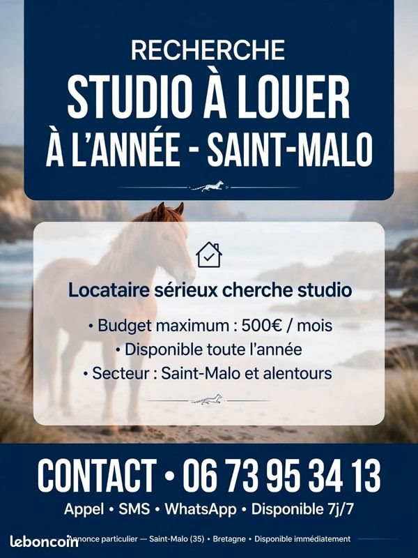 Appartement à louer, 20m², Saint-Malo