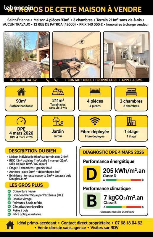 Maison à vendre, 93m², Saint-Étienne