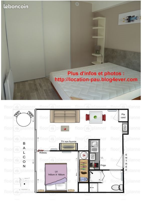 Appartement à louer, 31m², Pau