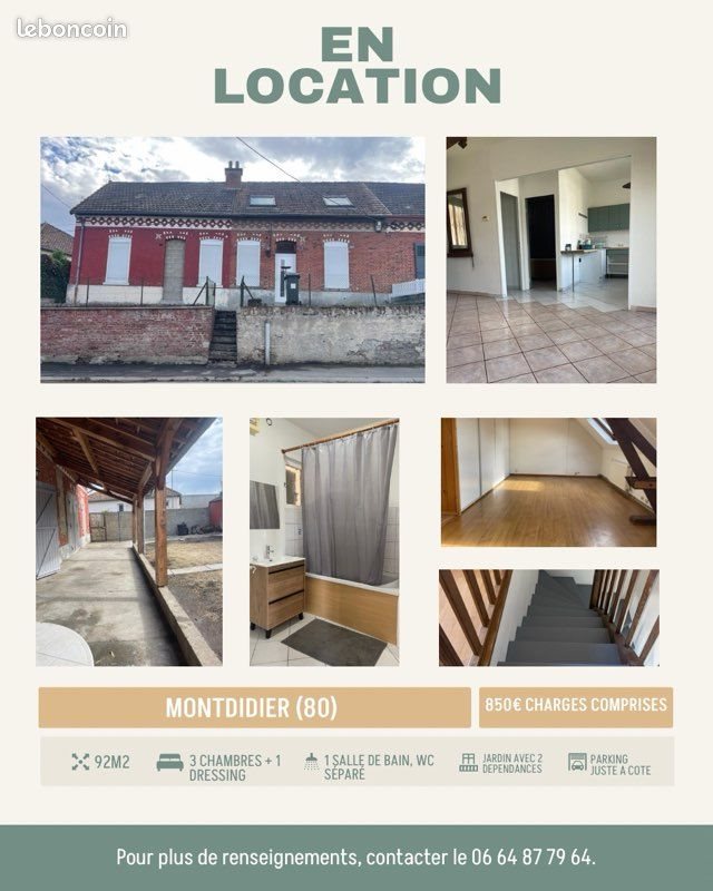 Maison à louer, 92m², Montdidier