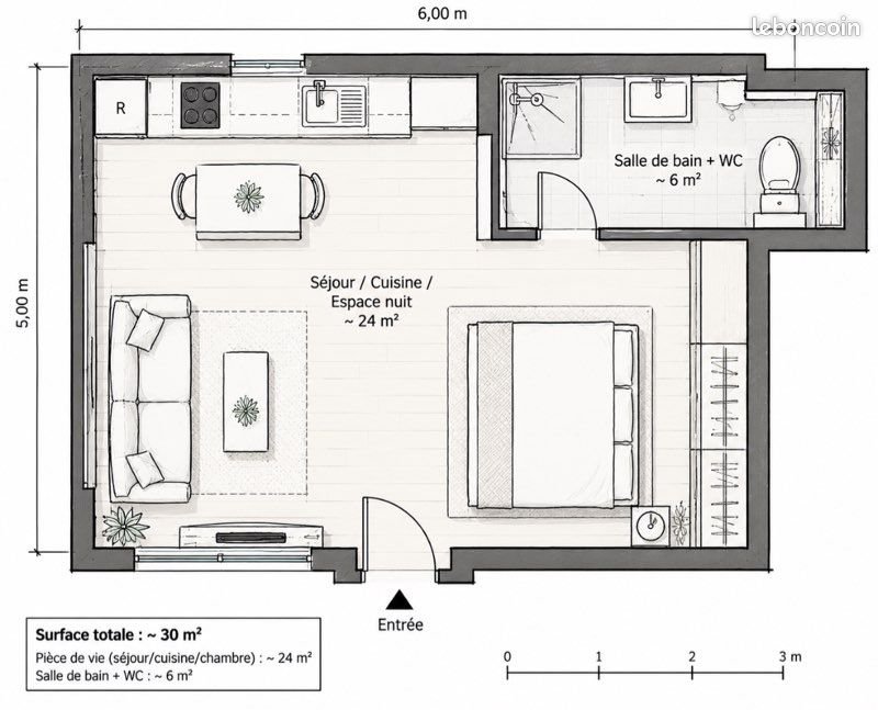 Appartement à louer, 30m², Cannes