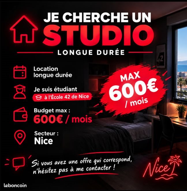 Appartement à louer, 12m², Nice
