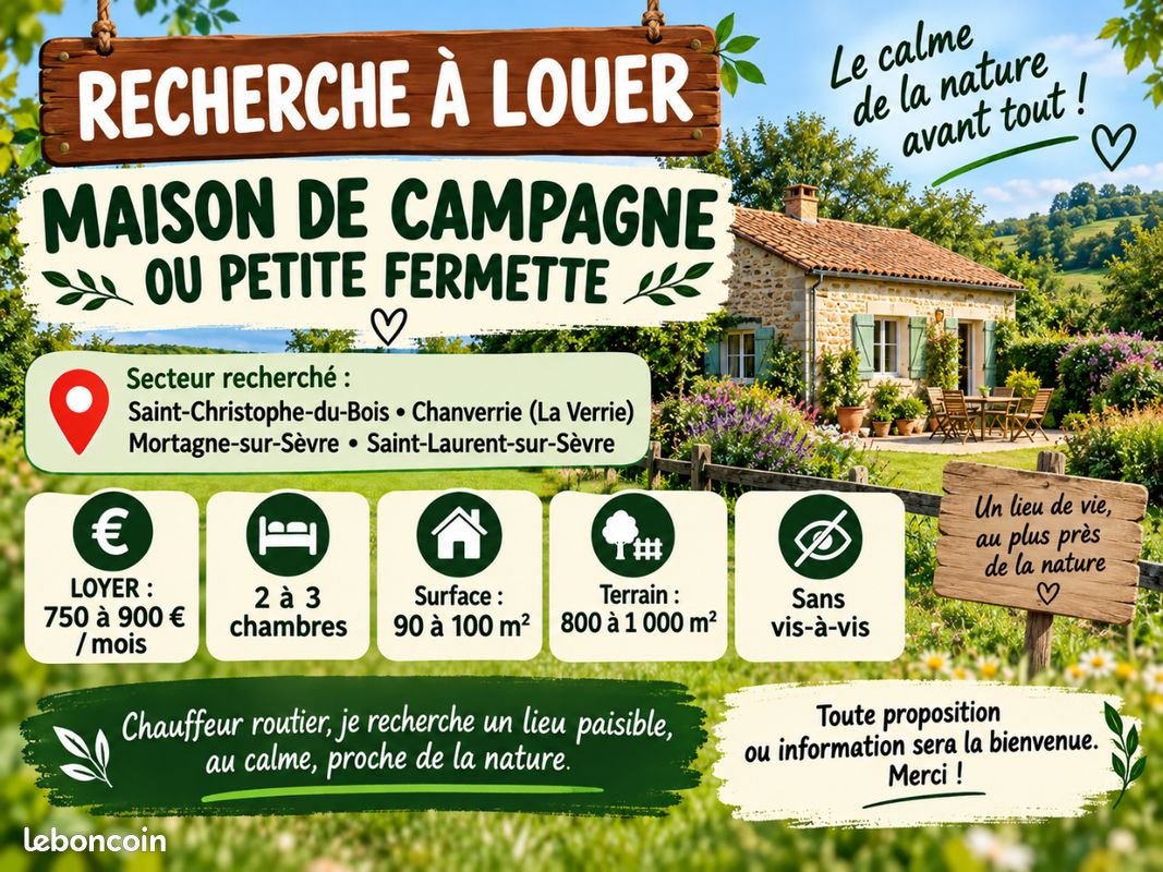 Maison à louer, 100m², Saint-Laurent-sur-Sèvre
