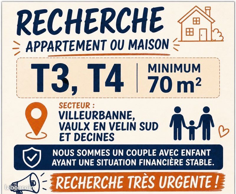 Appartement à louer, 70m², Vaulx-en-Velin