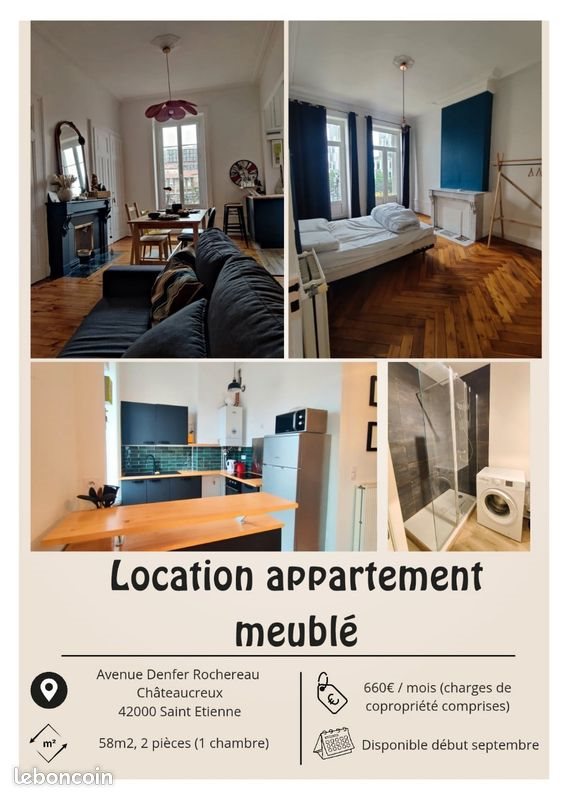 Appartement à louer, 58m², Saint-Etienne