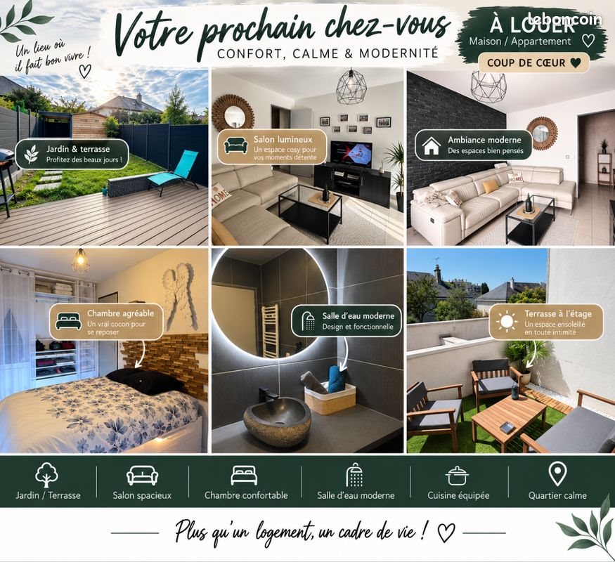 Maison à louer, 74m², Tours