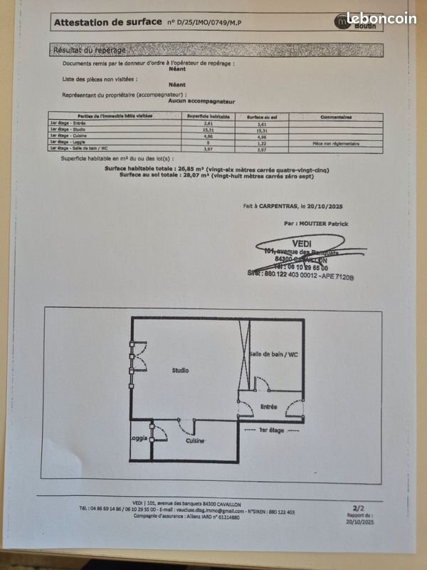Appartement à vendre, 27m², Carpentras