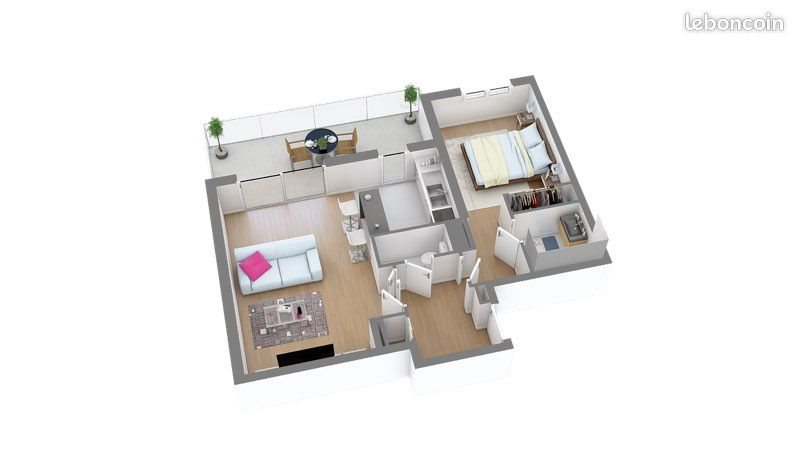Appartement à louer, 45m², Monteux