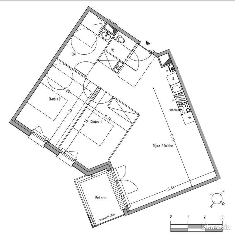 Appartement à louer, 70m², Cenon