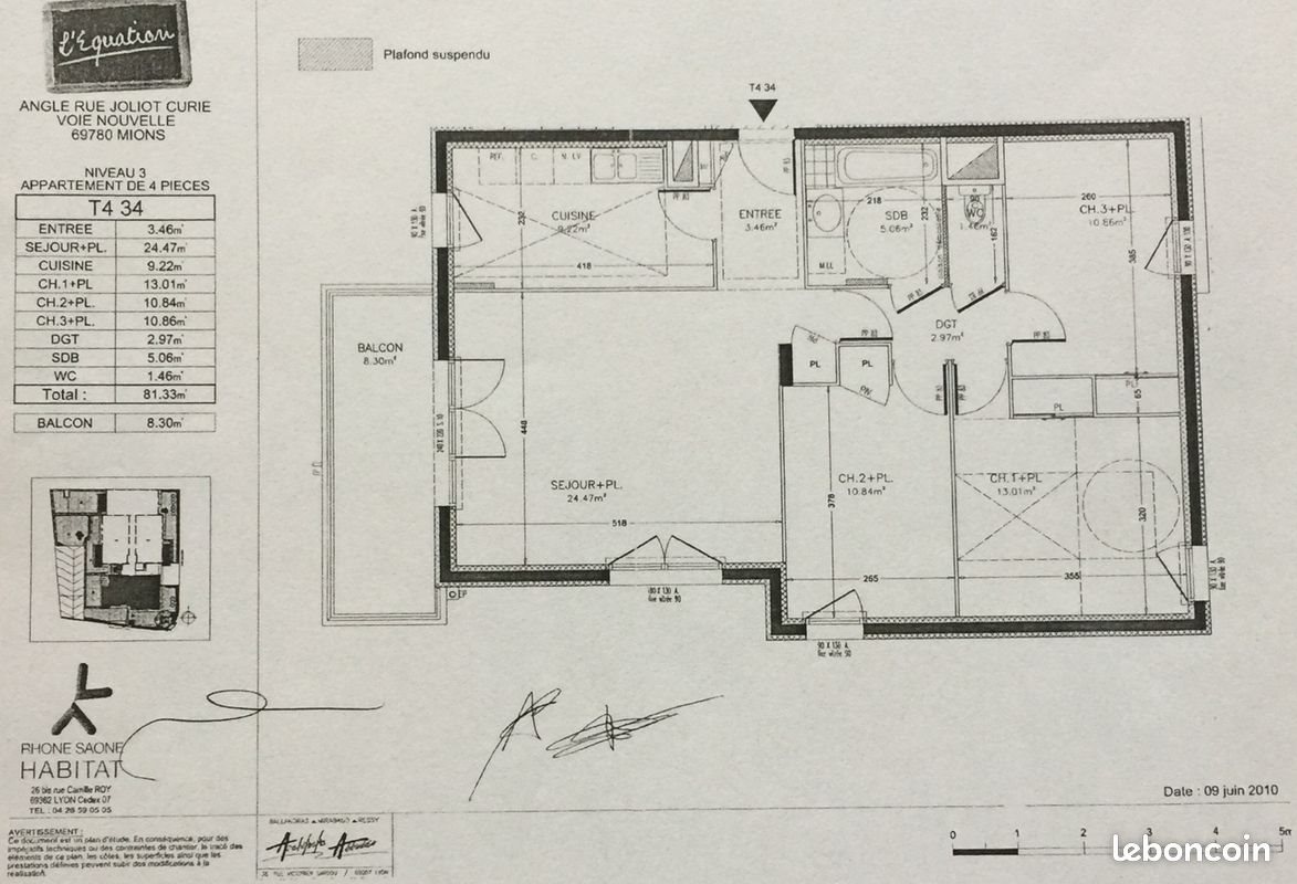 Appartement à vendre, 81m², Mions
