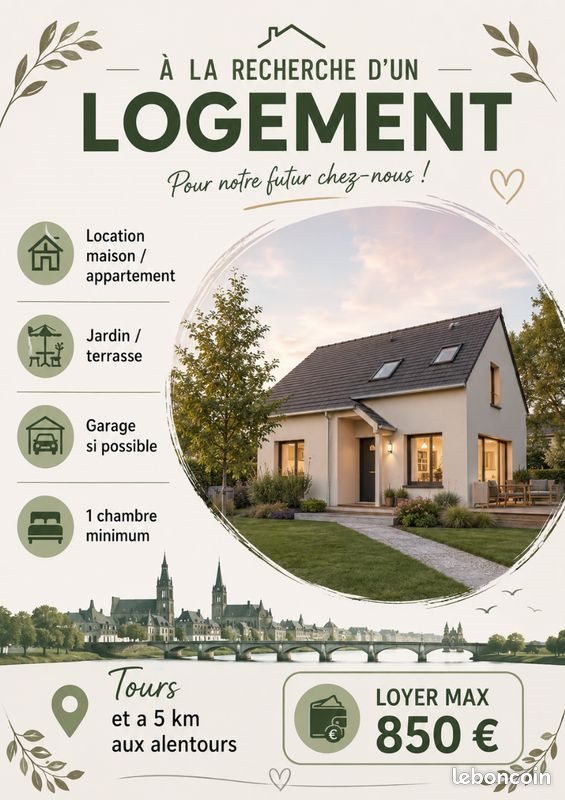 Maison à louer, 50m², Tours