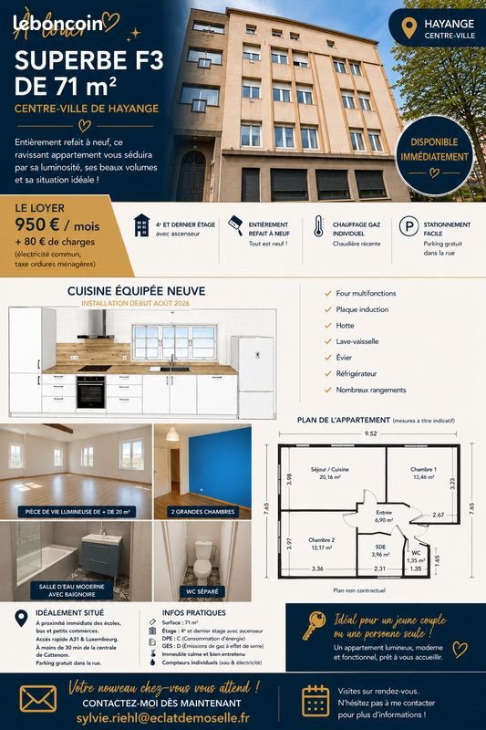 Appartement à louer, 71m², Hayange