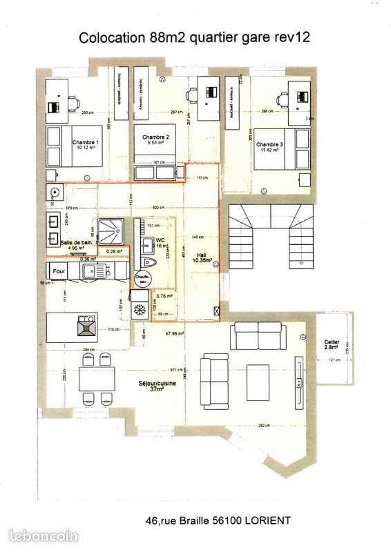 Appartement à vendre, 88m², Lorient