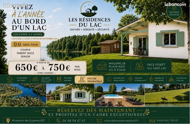 Maison à louer, 60m², Miramont-de-Guyenne