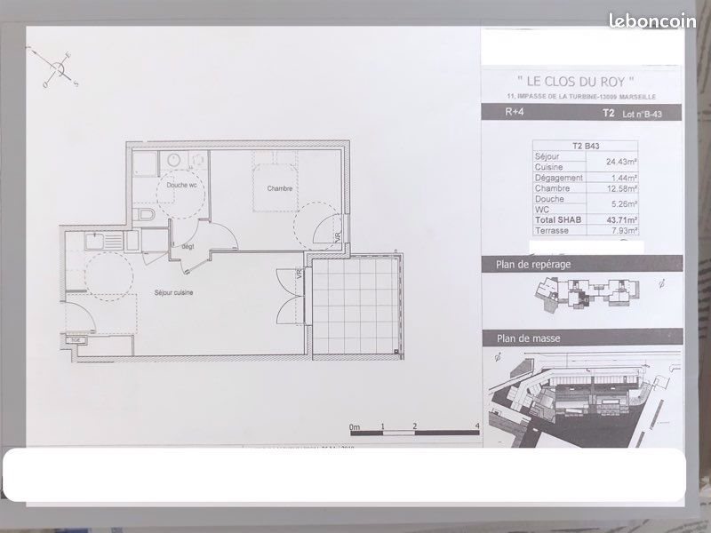 Appartement à louer, 44m², Marseille 9ème