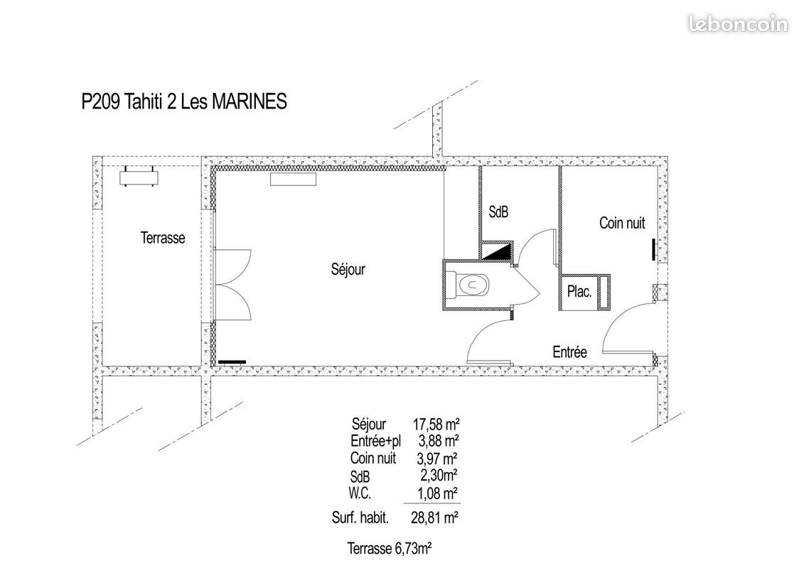 Appartement à louer, 29m², Sausset-les-Pins