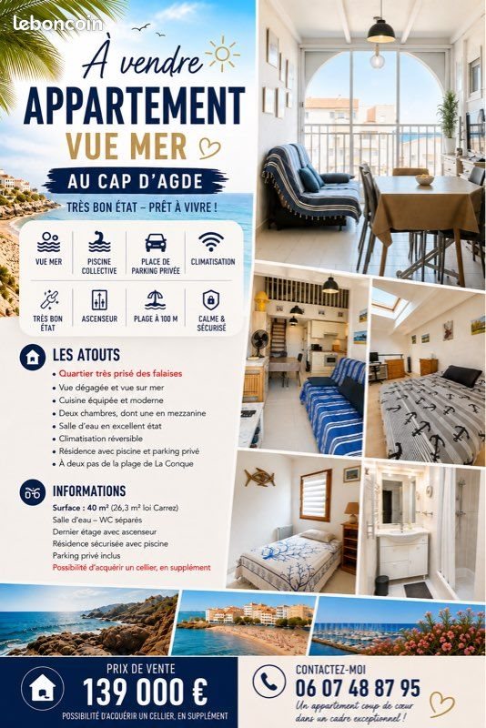 Appartement à vendre, 40m², Agde (Cap d'Agde)