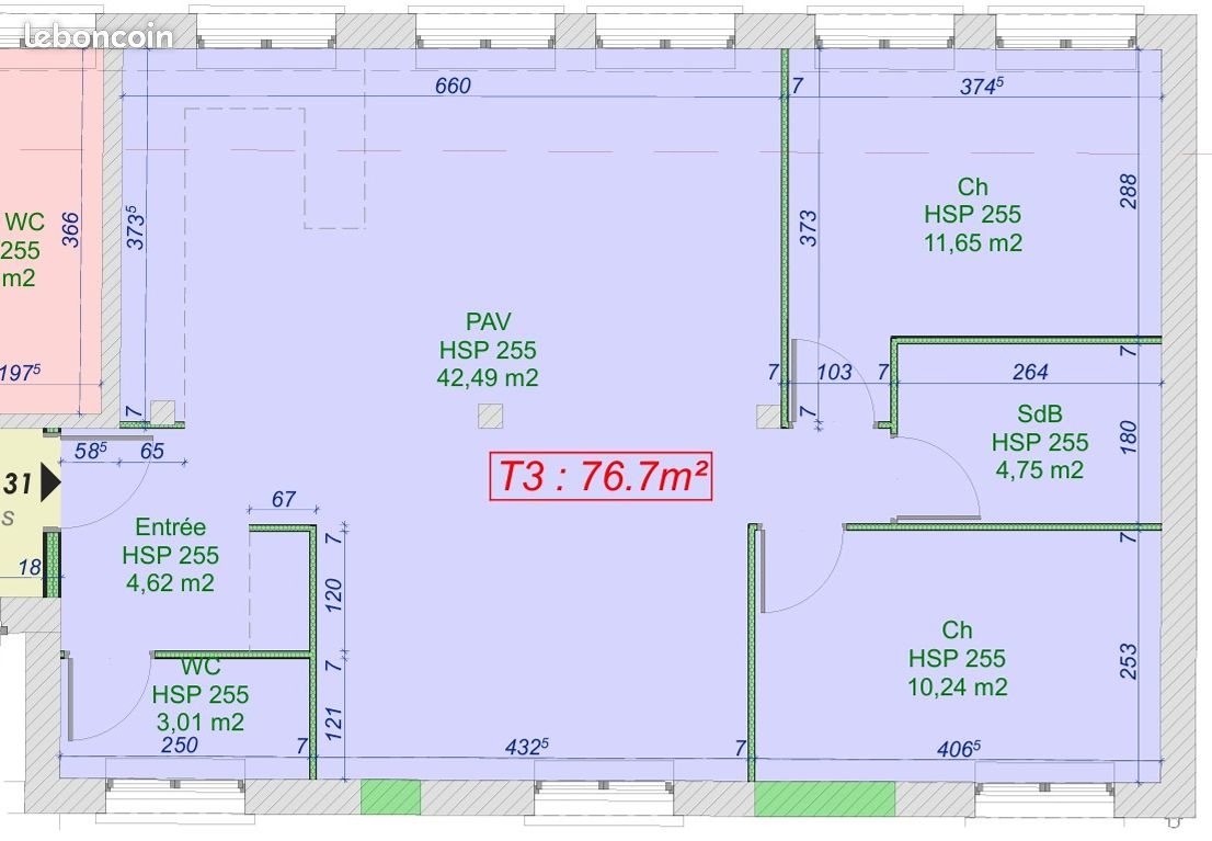 Appartement à vendre, 76m², Besançon