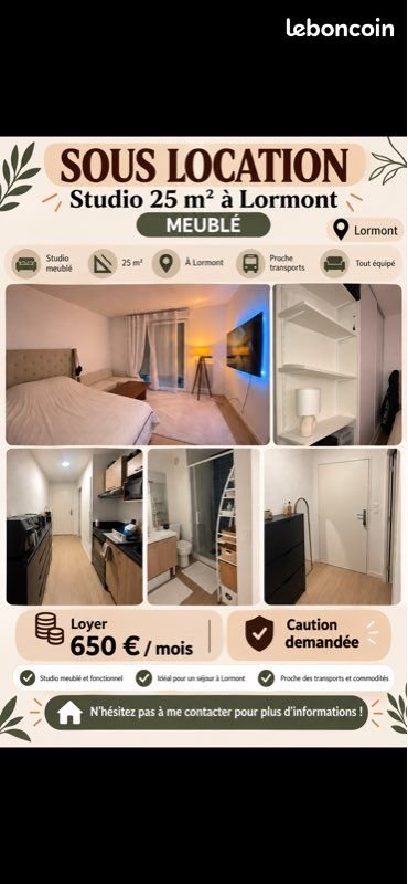 Appartement à louer, 23m², Lormont