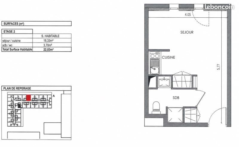 Appartement à louer, 22m², Villenave-d'Ornon