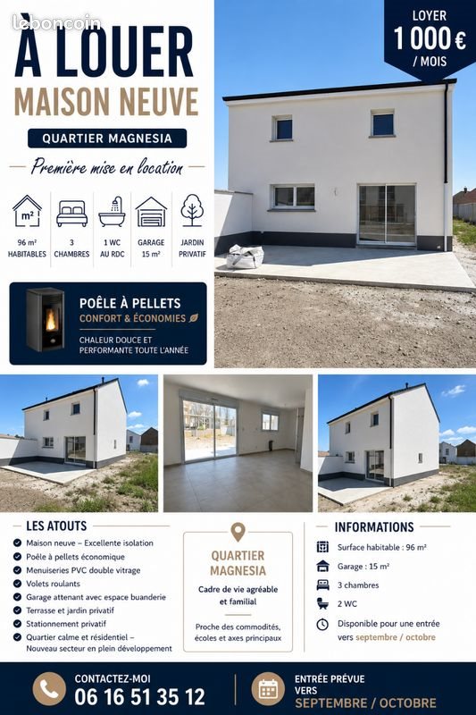Maison à louer, 96m², Calais