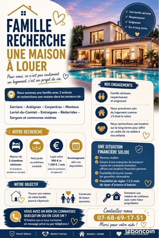 Maison à louer, 90m², Sarrians