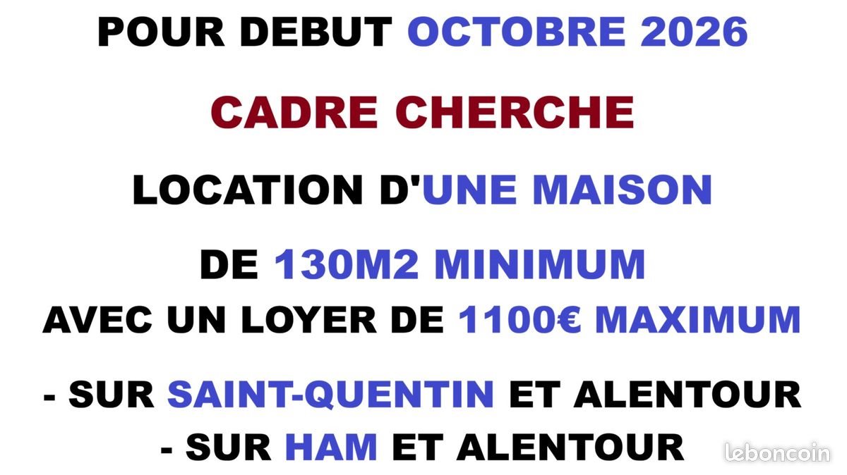 Maison à louer, 140m², Saint-Quentin