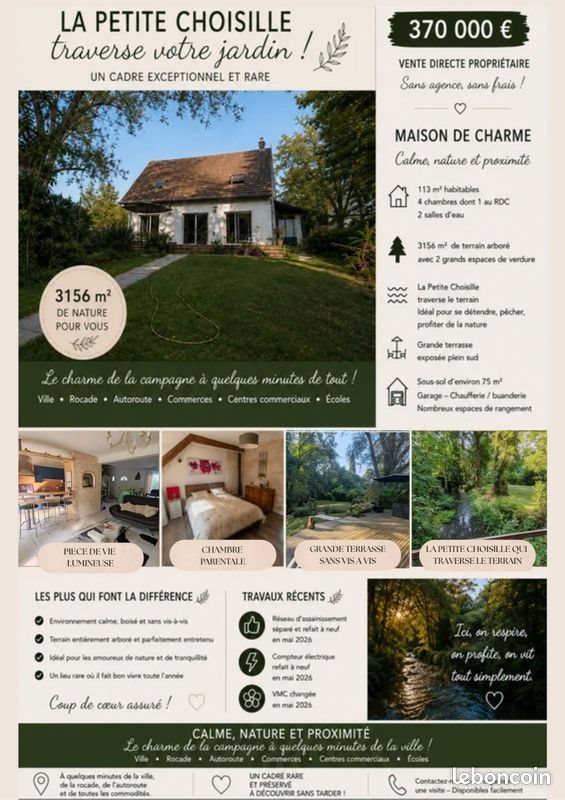 Maison à vendre, 113m², La Membrolle-sur-Choisille