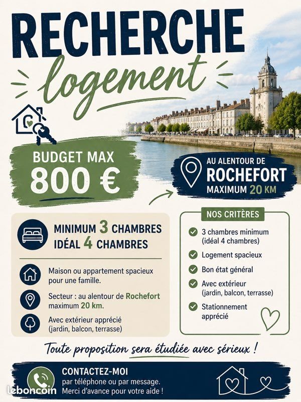 Appartement à louer, 62m², Rochefort