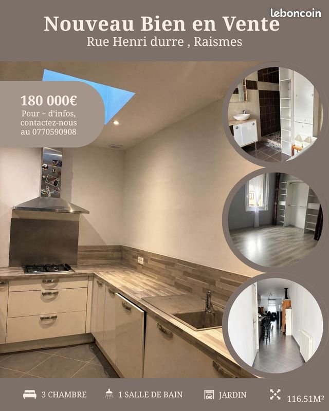 Maison à vendre, 116m², Raismes
